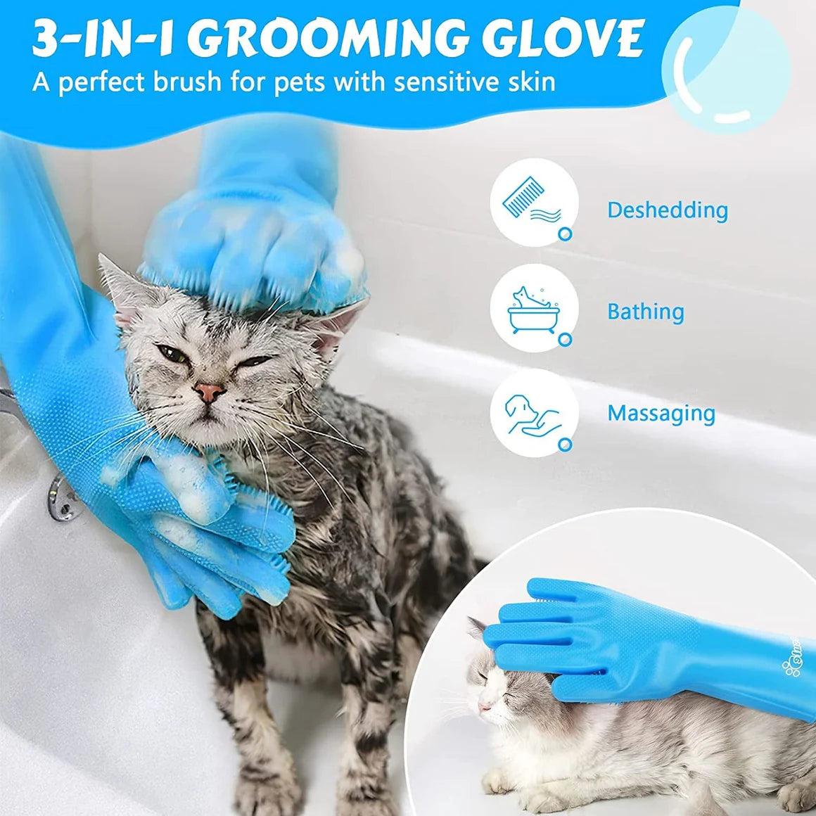 Pawdorablegoods™ Pet grooming gloves